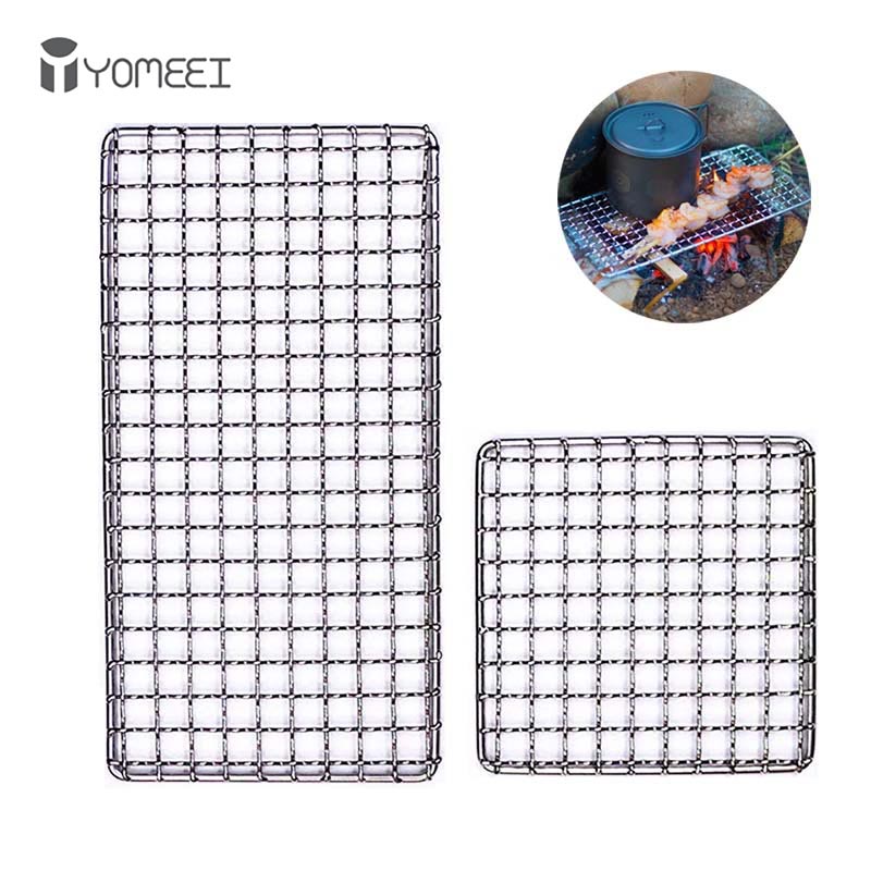Camping Cooking Mesh - YOMEEI 2Pcs Edelstahl Grill Netto Nicht-stick