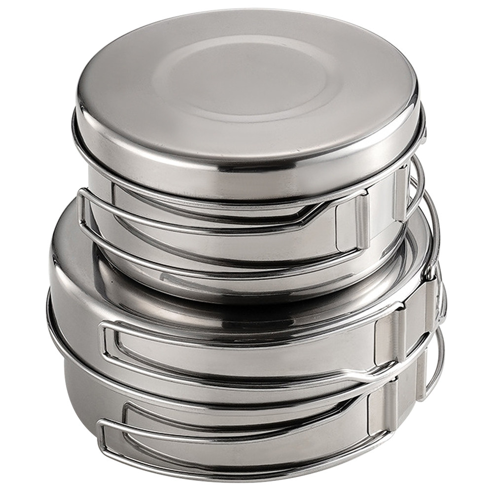 Camping Cooking Set - 1 Set Outdoor-Camping-Kochgeschirr aus Edelstahl, tragbares,