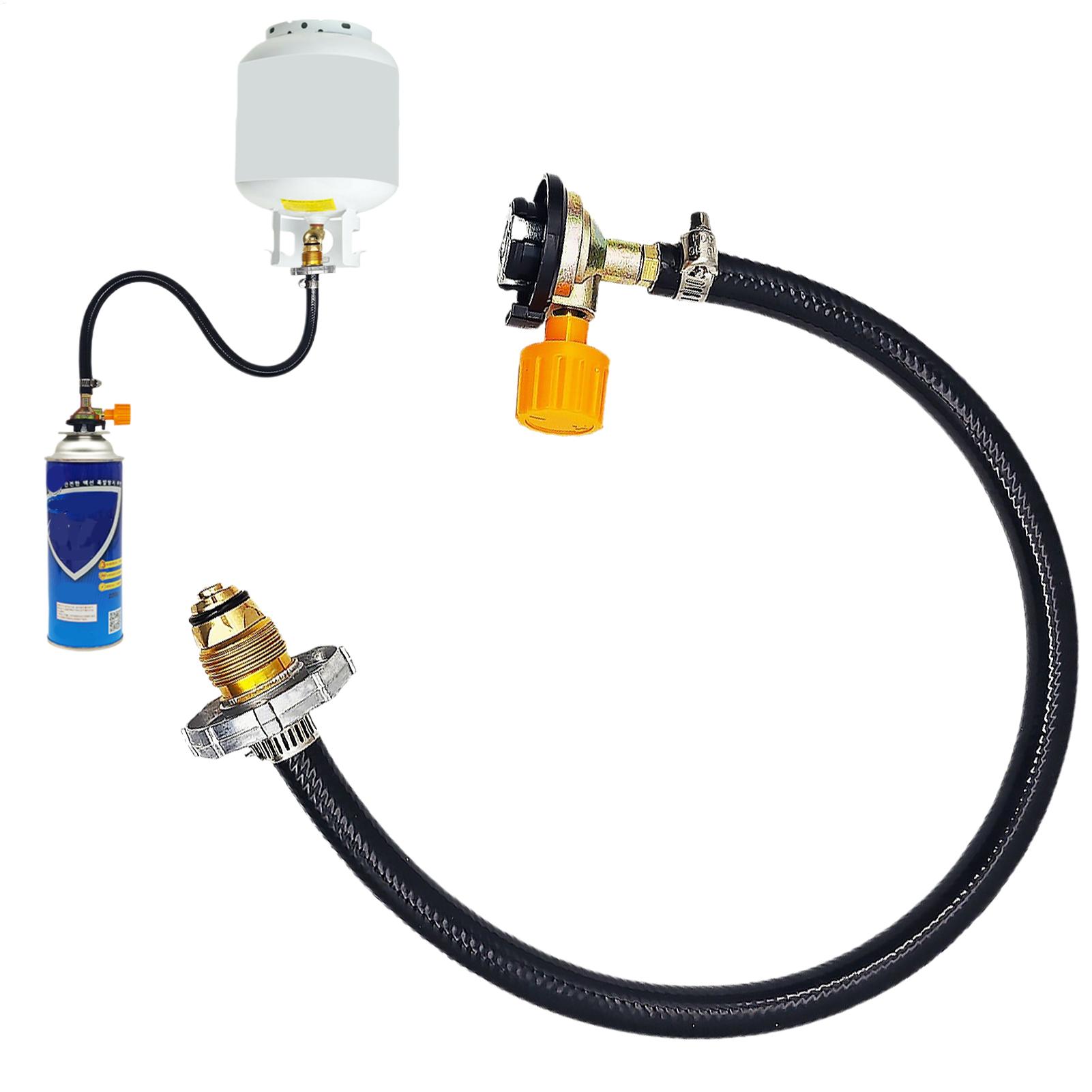 Camping Cooking Propane - Propan-Nachfülladapter mit Ventil, Propan-Tank-Nachfülladapter, Schlauch, Hochdruckanschluss,