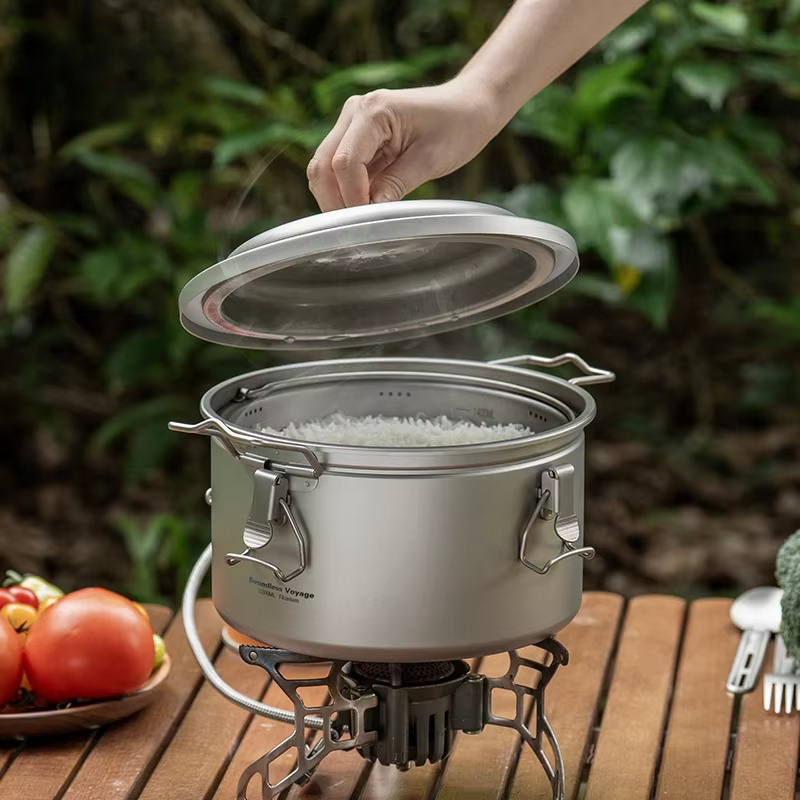 Camping Cooking Pot Large - Outdoor-Kochtopf für Camping, Suppentopf, Schmortopf, Reiskocher