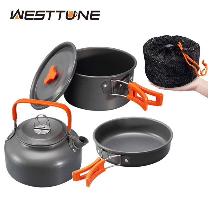 Camping Cooking Recipes - WESTTUNE Camping-Kochgeschirr-Set, Aluminium, für den Außenbereich,