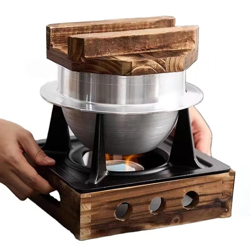 Camping Cooking Alcohol - Japanischer Oolong-Topf mit Alkoholbrenner, Reiskochtopf für