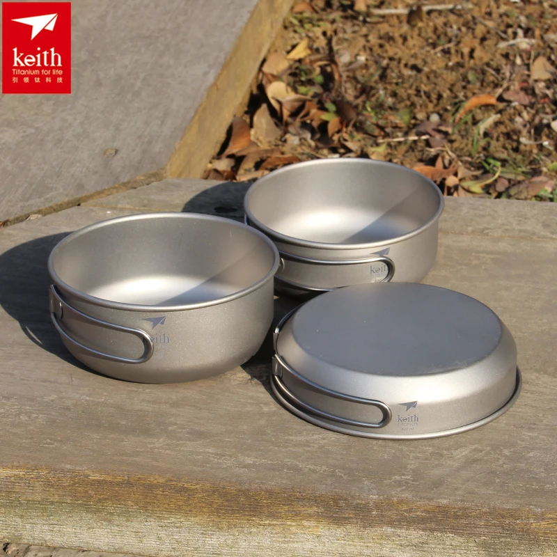 Camping Cooking Recipes - Keith 3pcs Titan Kochgeschirr Pfannen Schalen