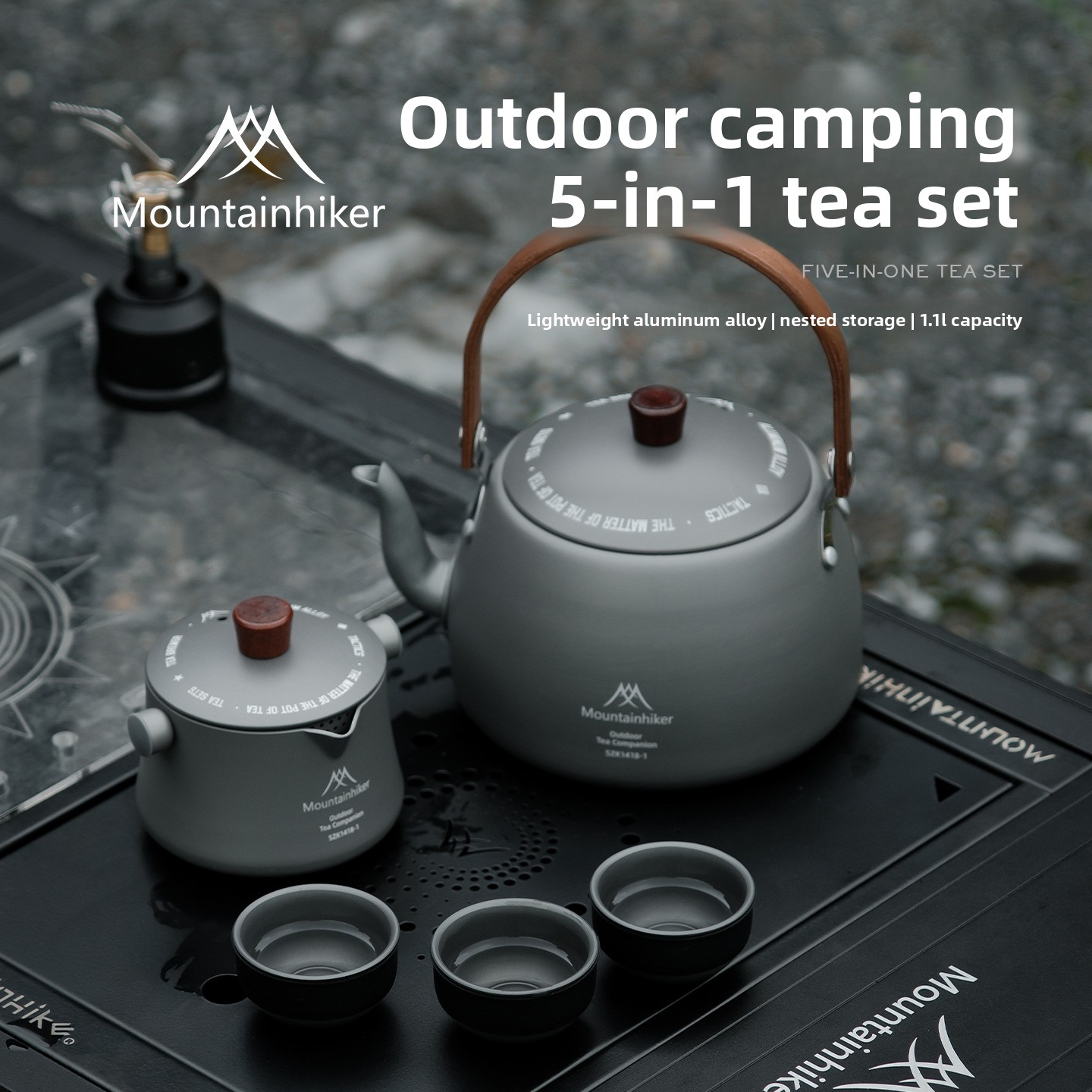 Camping Cooking Set 2 Person - Mountainhiker Outdoor Tragbares Reise-Tee-Set 5 in
