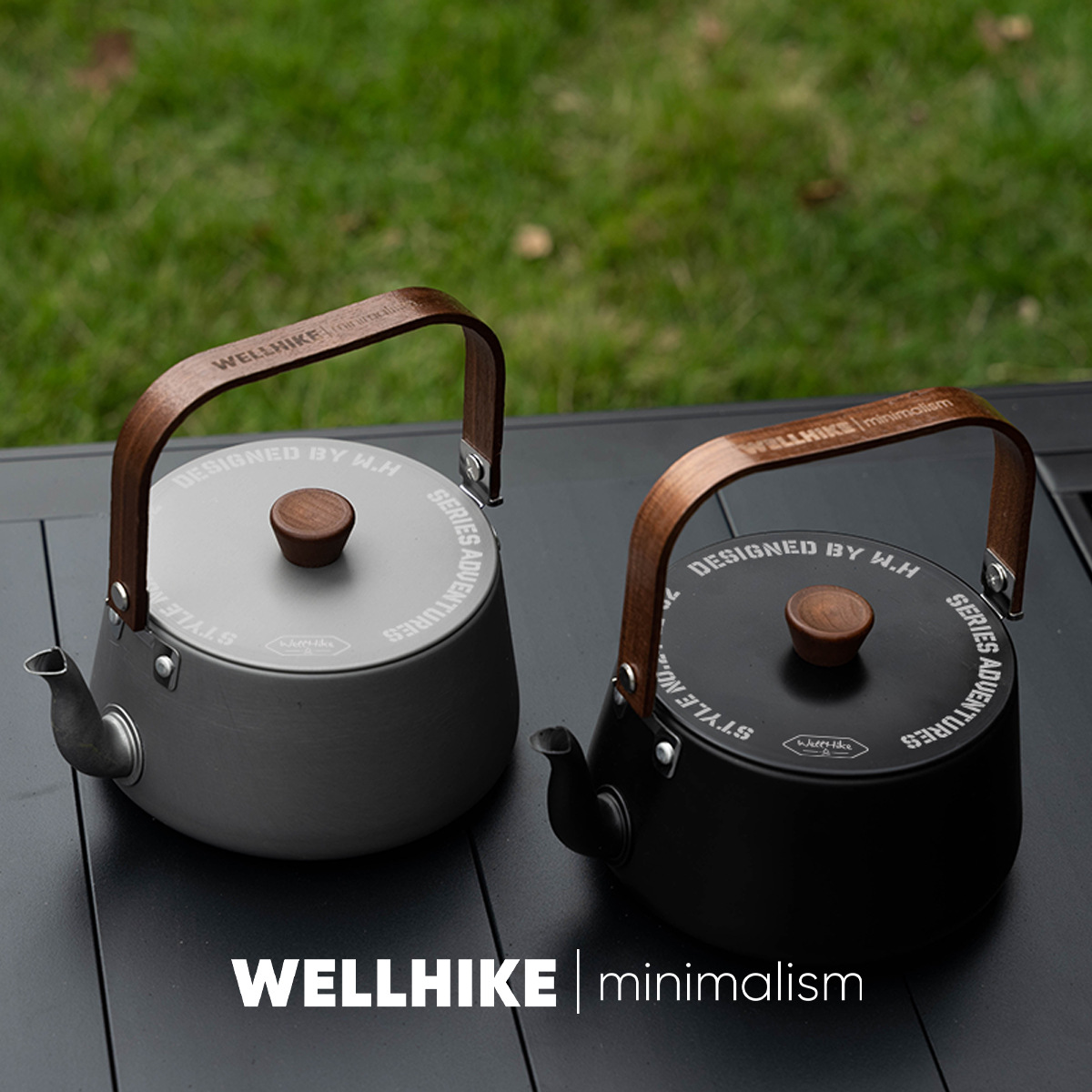 Camping Cooking Set 2 Person - Neuer Retro-Camping-Wasserkocher aus Legierung, 1,1 l