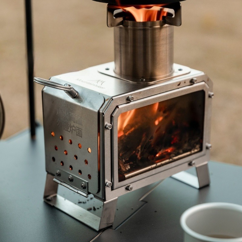 Camping Cooking In Forest - Edelstahl-Heizofen, hält warm, Holzofen, praktisch, für