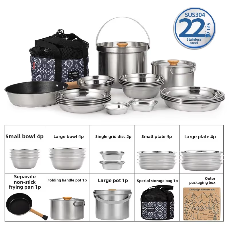 Camping Cooking Recipes - NOBANA Neueste Outdoor Edelstahl Topf Set