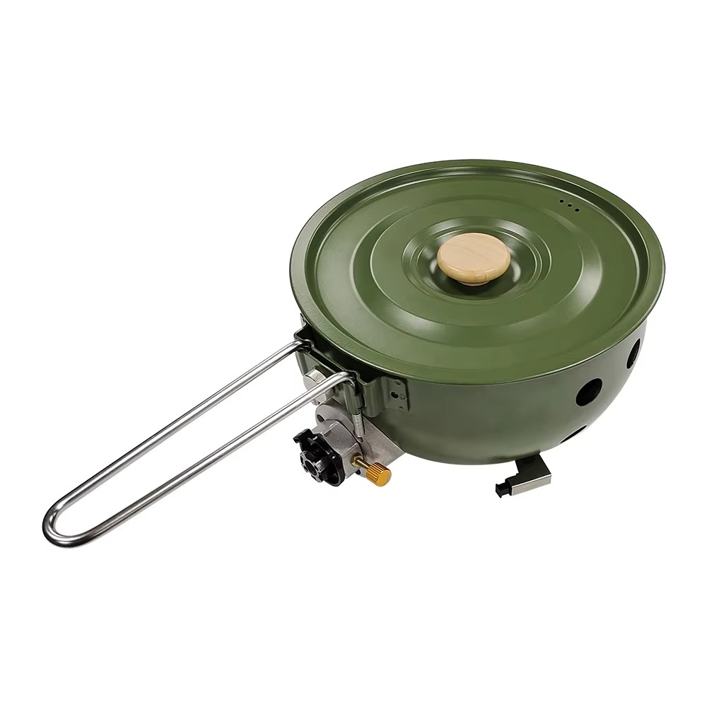 Camping Cooking Set For 4 - Antihaftbeschichtete Bratpfanne mit Topfdeckel 4-5L Fassungsvermögen