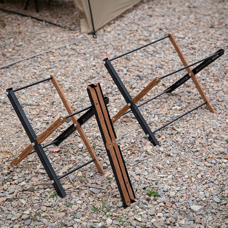 Camping Cooking Basket - Tragbare Klappbare Campingtische mit Mehrschichtigem Aufbewahrungskorb,