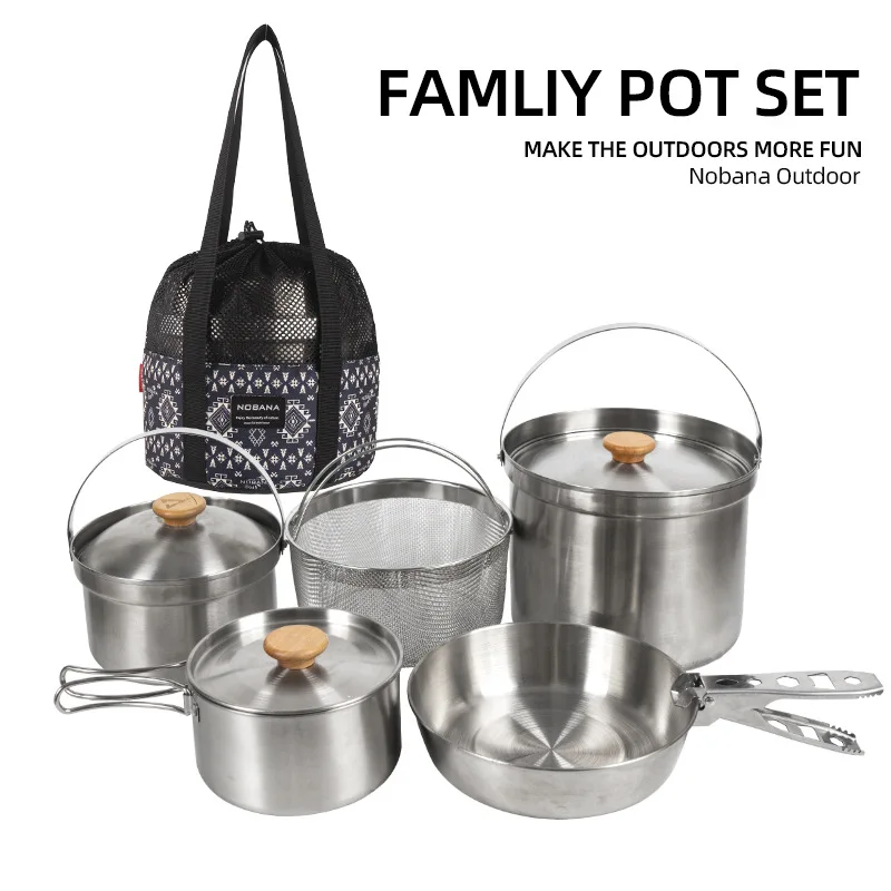 Camping Cooking Mesh - 2026 Neues Outdoor-Edelstahl-Topfset für Camping und