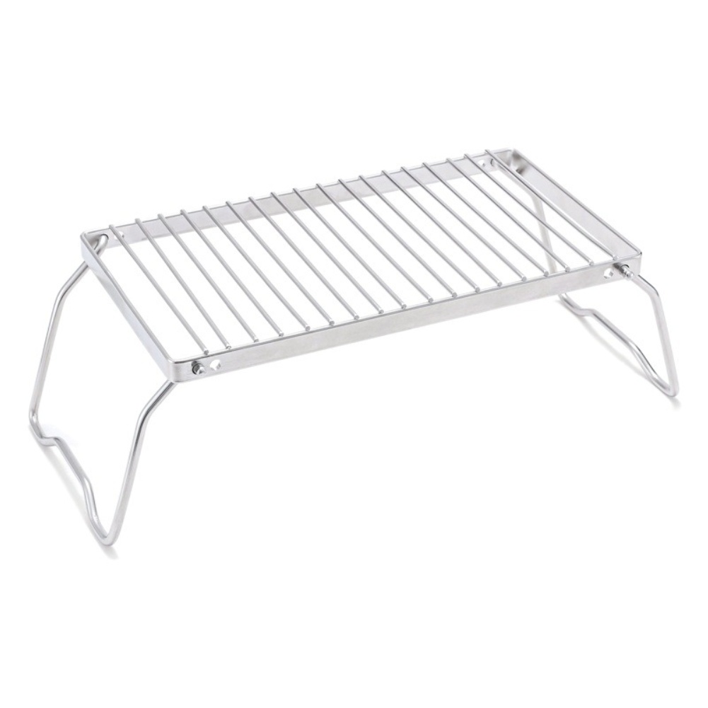 Camping Cooking Mesh - Höhenverstellbarer Edelstahl-Camping-Grillrost für Outdoor-Kochen mit klappbarem