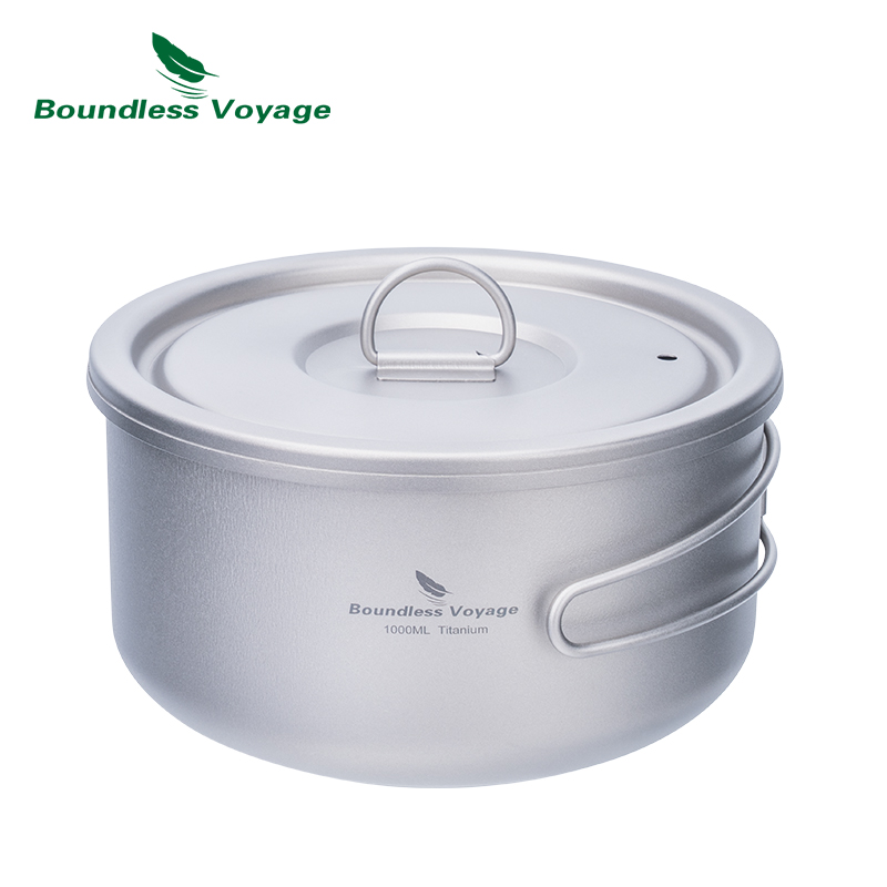 Camping Cooking Set - Boundless Voyage Titan-Campingtopf mit Deckel, ultraleichter