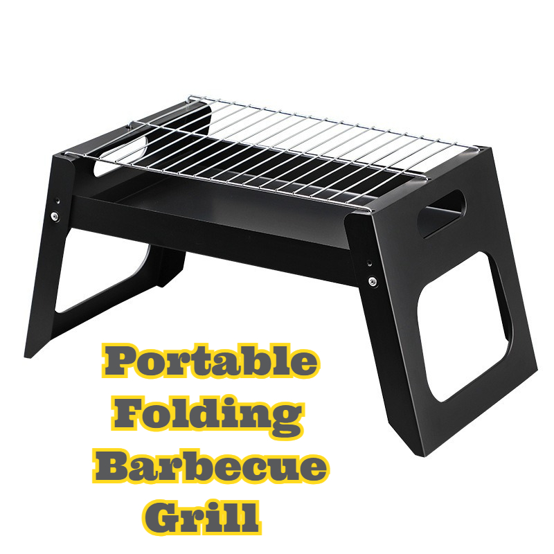 Camping Cooking Gifts - Tragbarer Holzkohle-BBQ-Grill, faltbar, kompakt, Outdoor-Kochherd, Camping,