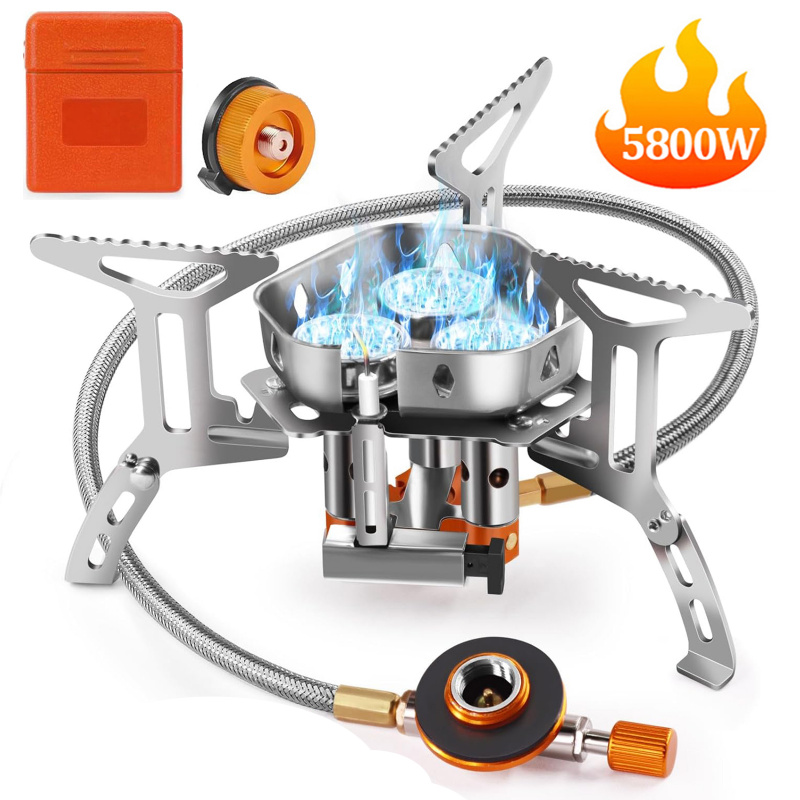 Camping Cooking Windshield - 5800W Hochleistungs-Camping-Gaskocher, Windgeschützter Outdoor-Gaskocher, Ideal zum