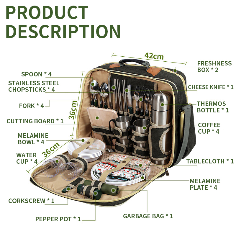 Tragbares Luxus-Camping-Pickni – Camping Cooking Set For 4 Bewertung und Preis