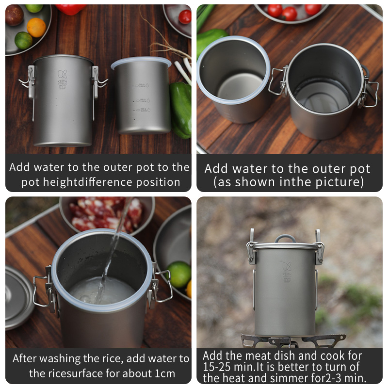 KEITH Reiskocher aus reinem Ti – Camping Cooking Set Bewertung und Preis
