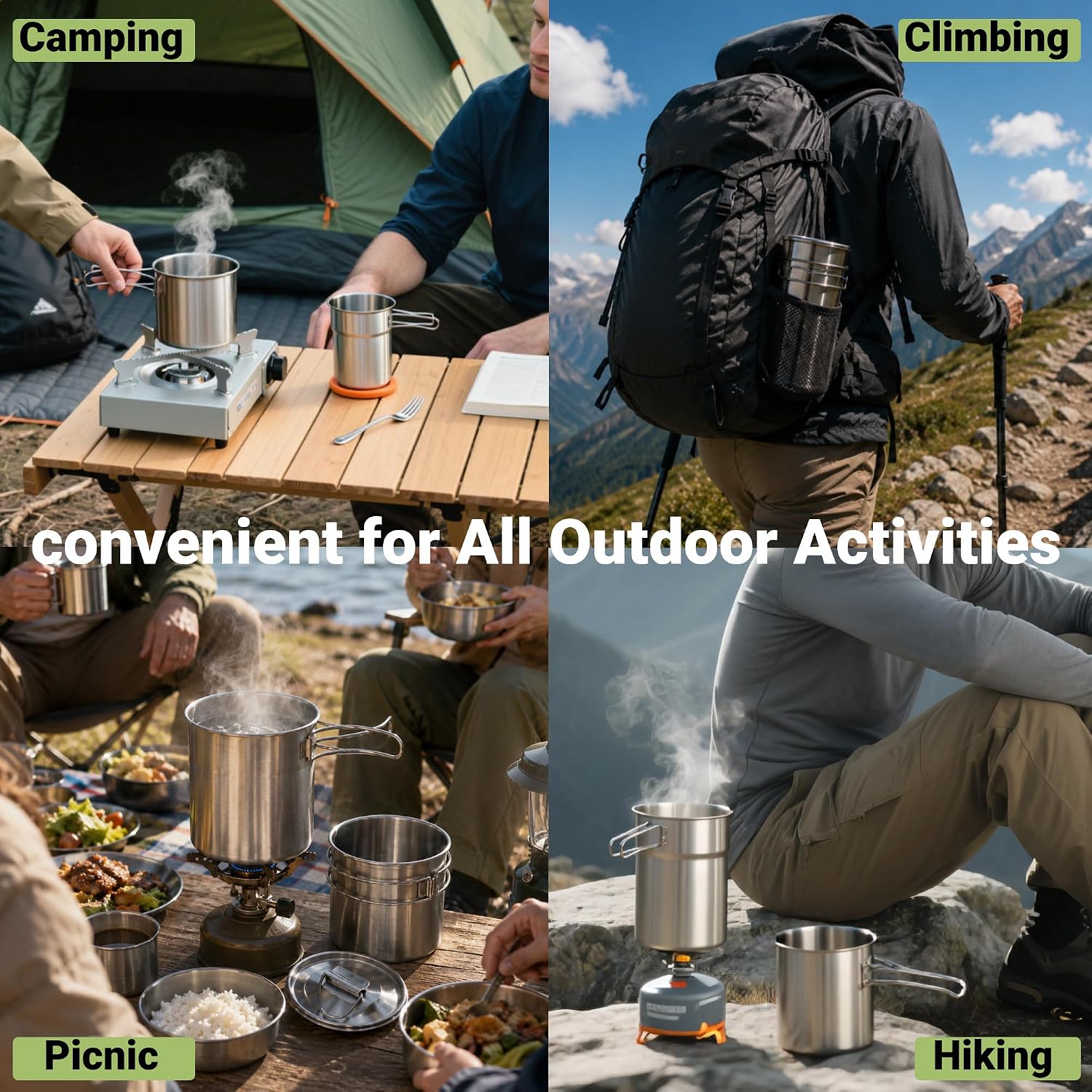 Faltbare Campingbecher, Campin – Camping Cooking Set Bewertung und Preis