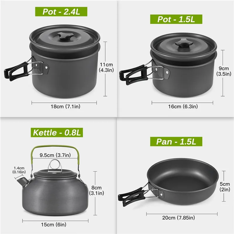 Tragbares Camping-Kochgeschirr – Camping Cooking Set For 4 Bewertung und Preis