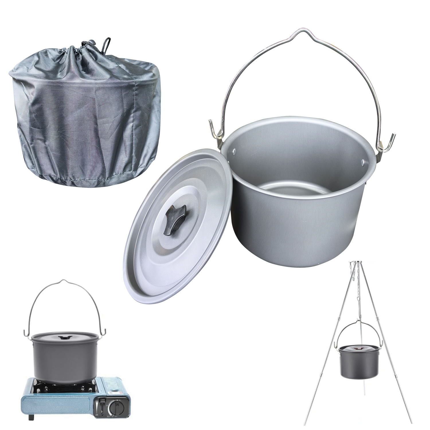 4L Outdoor-Hängetopf Camping-P – Camping Cooking Pot Large Bewertung und Preis