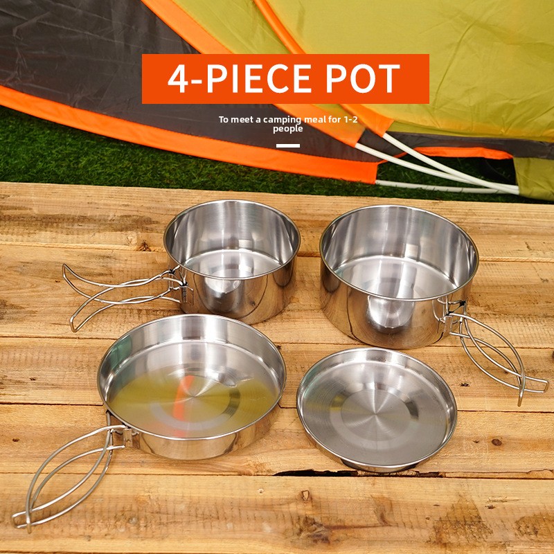 CLS 4-teiliges Edelstahl-Campi – Camping Cooking Set For 4 Bewertung und Preis