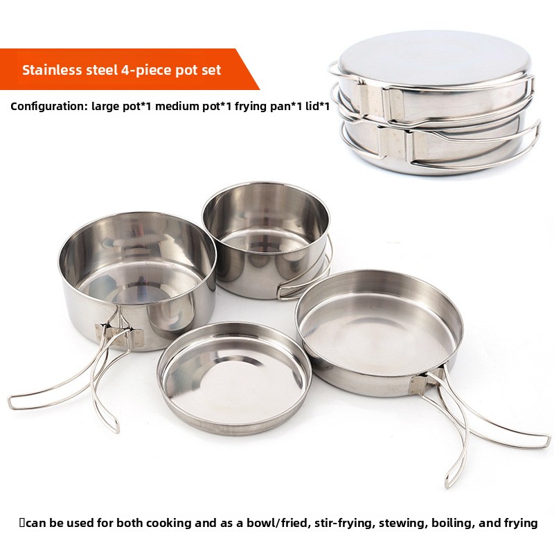 CLS 4-teiliges Edelstahl-Campi – Camping Cooking Set For 4 Bewertung und Preis