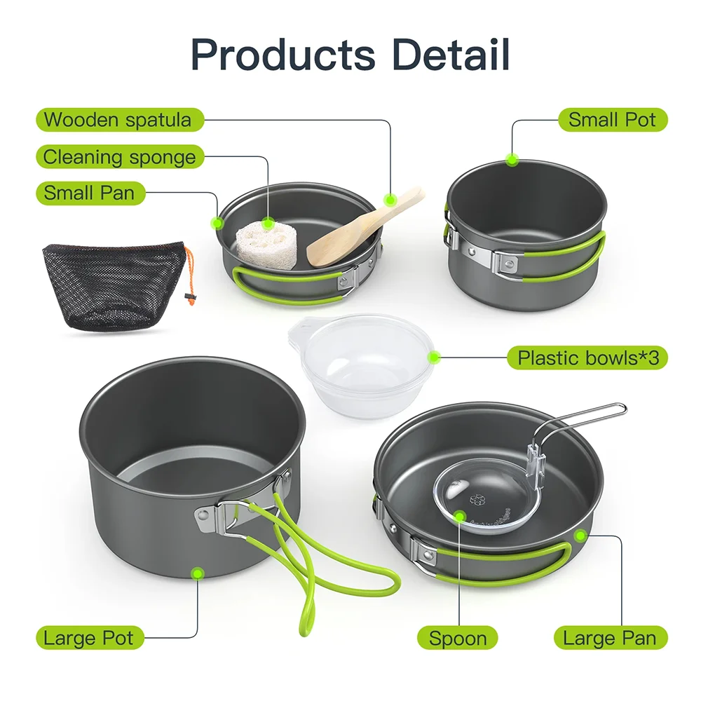 Outdoor-Kochgeschirr-Set für 2 – Camping Cooking Set For 4 Bewertung und Preis