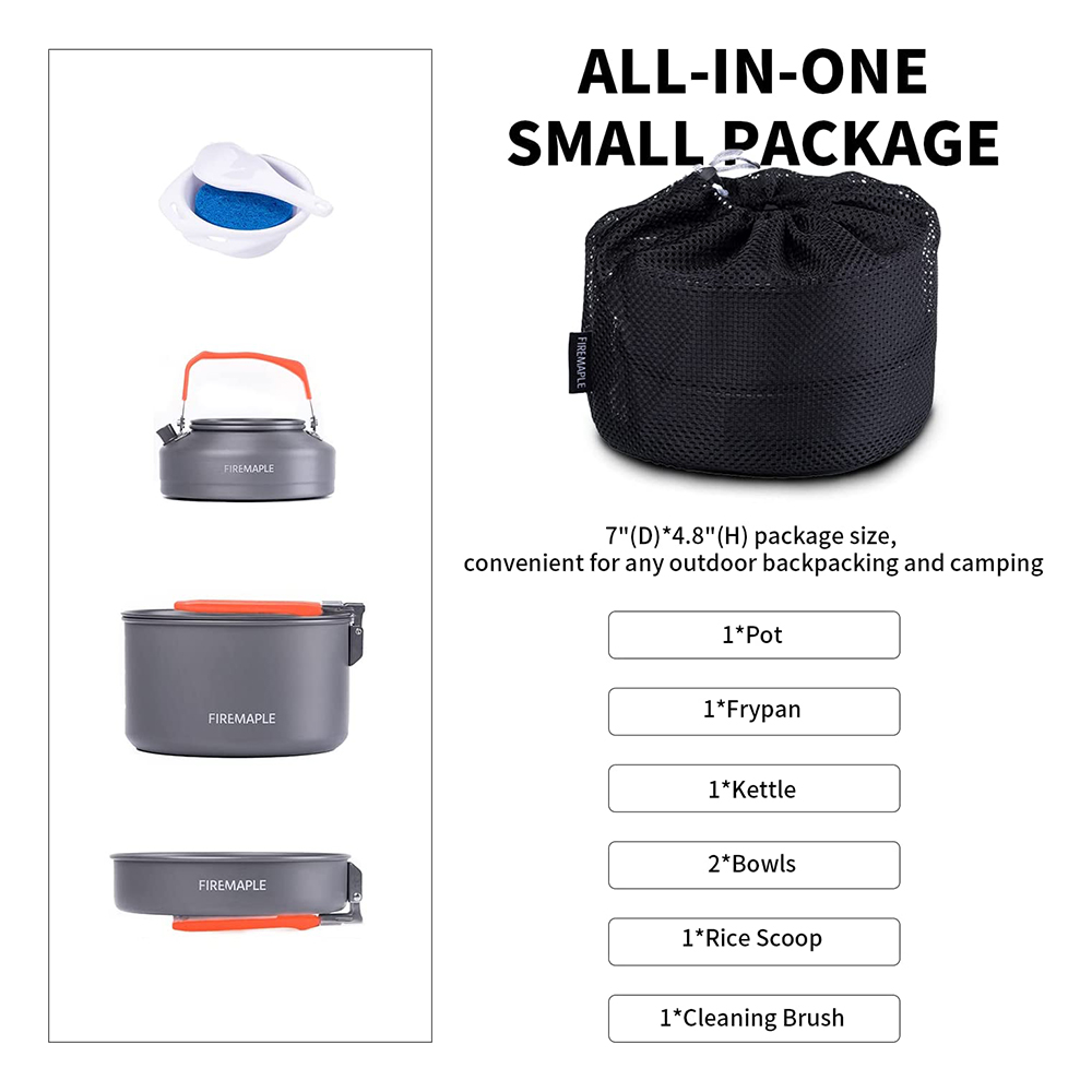 Feuerahorn-Picknicktopf, Pfann – Camping Cooking Set 2 Person Bewertung und Preis