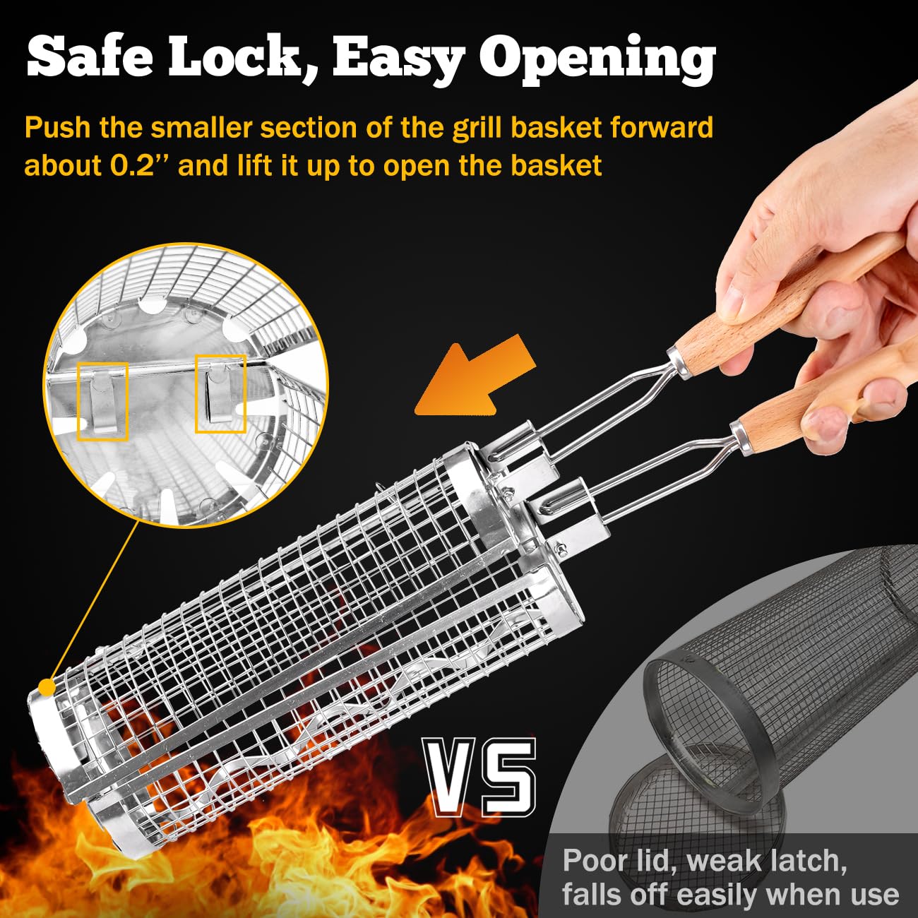 BUYYES Rolling Grill Korb BBQ  – Camping Cooking Mesh Bewertung und Preis